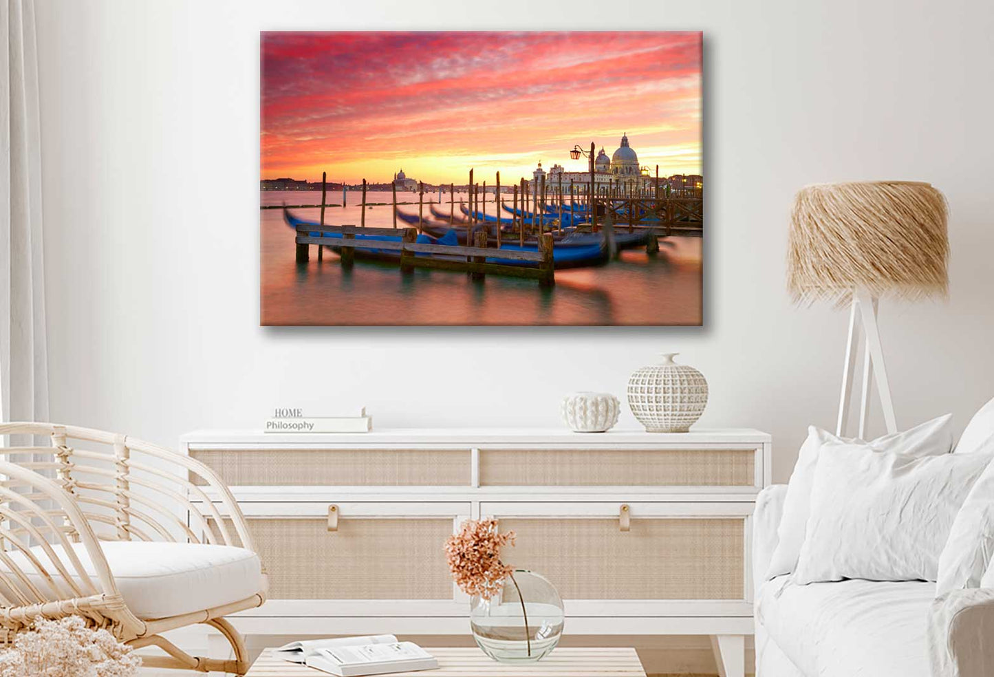 Bella Home Grand Canal In Italy With Sunset Print Canvas Ready to hang