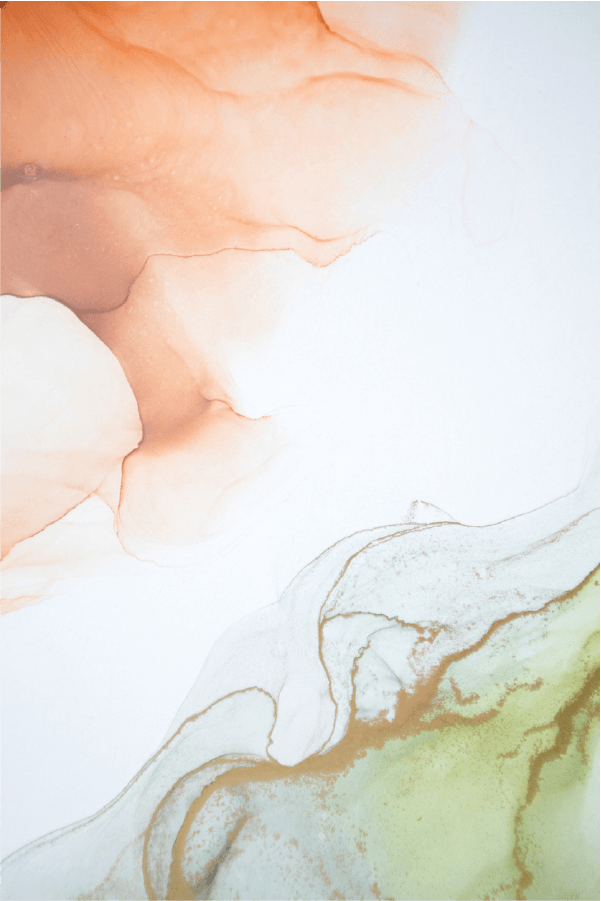 White Green & Orange Abstract Design Print 100% Australian Made