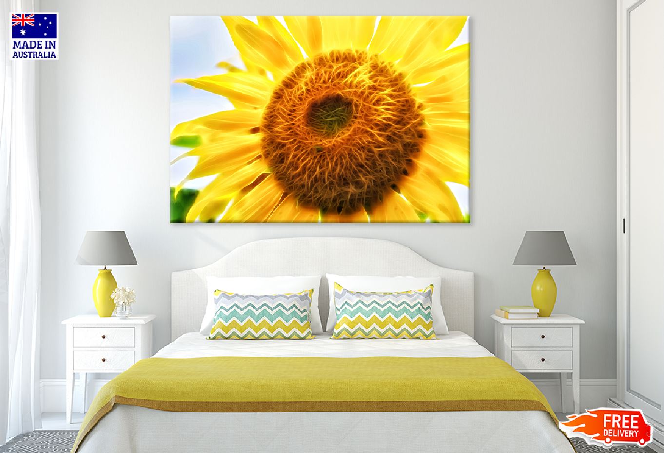 Sunflower Digital Art Design Print 100% Australian Made