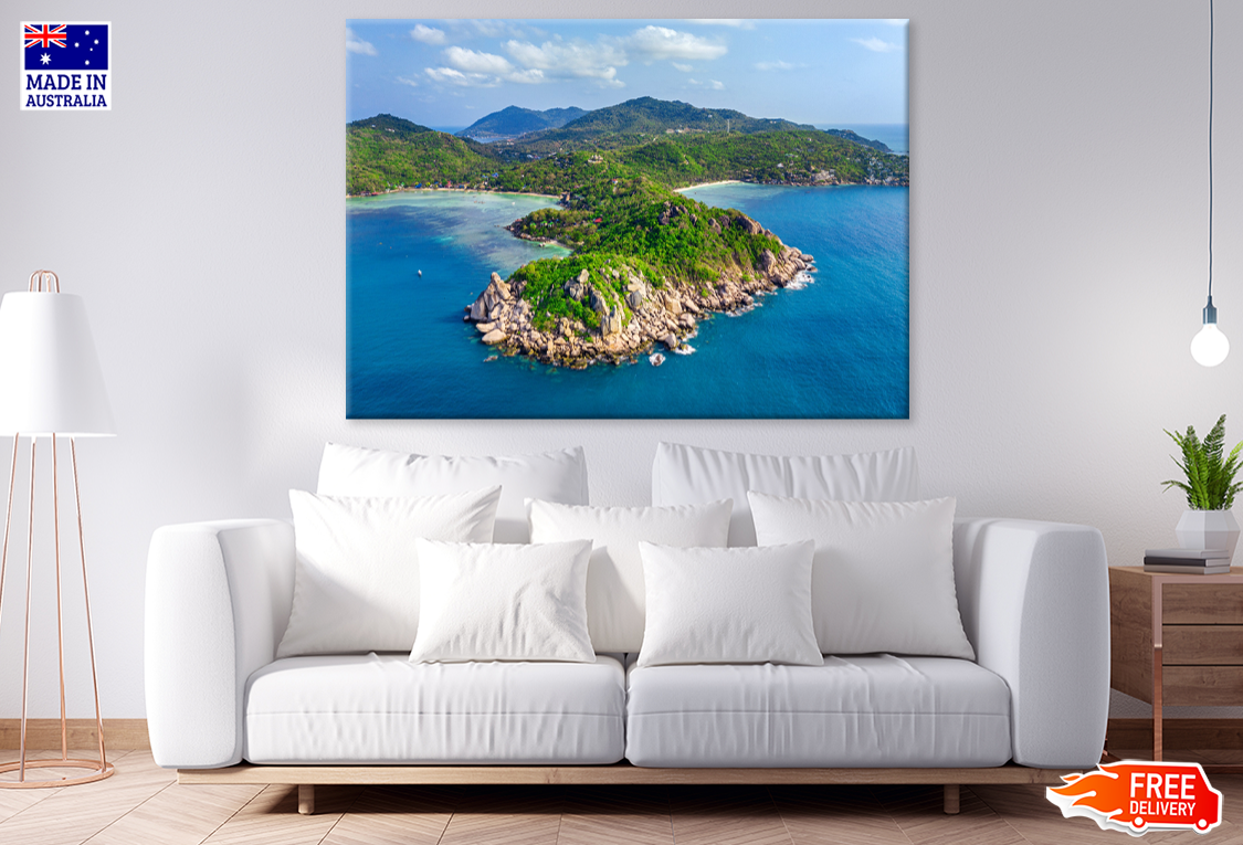 Island & Sea Aerial View Photograph Print 100% Australian Made
