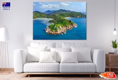 Island & Sea Aerial View Photograph Print 100% Australian Made