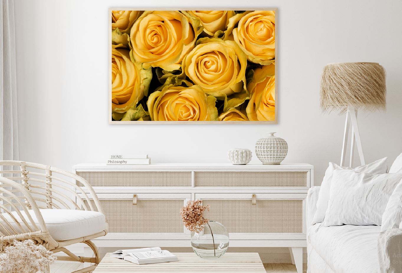 Yellow Roses Closeup View Photograph Home Decor Premium Quality Poster Print Choose Your Sizes