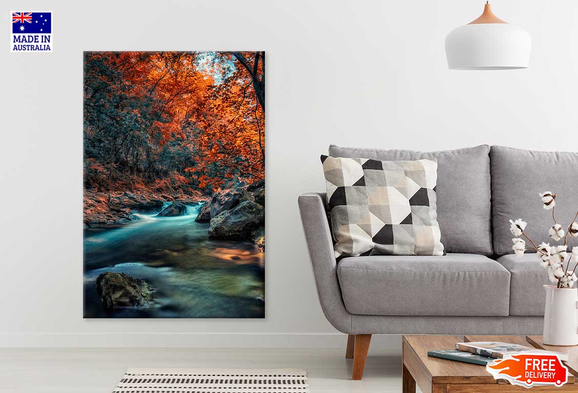 Autumn Trees & River Transylvania Photograph Print 100% Australian Made