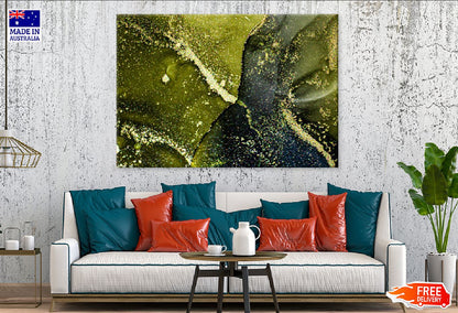 Dark Green & Gold Fluid Abstract Design Print 100% Australian Made