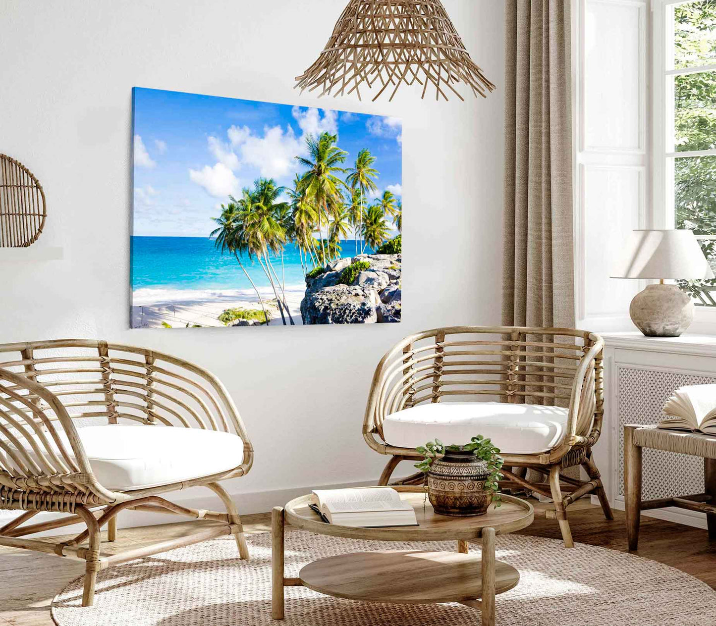 Bella Home Bottom Bay & Barbados Caribbean Print Canvas Ready to hang