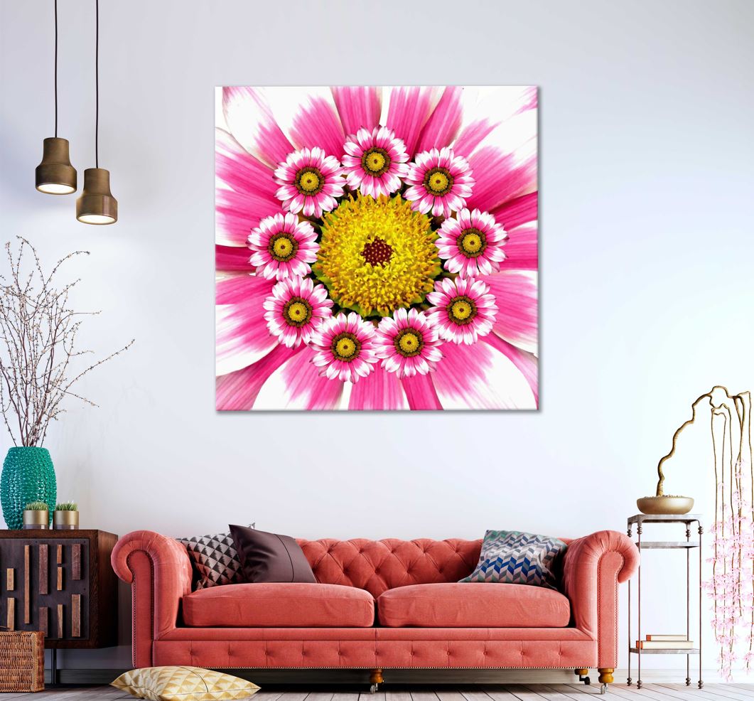 Square Canvas Pink Flowers Digital Design High Quality Print 100% Australian Made