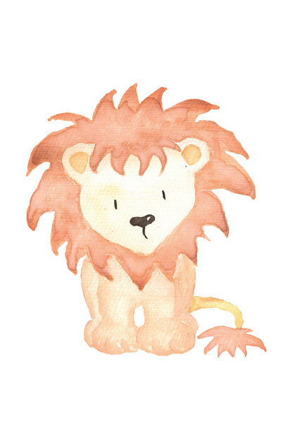 Lion Watercolor Painting Nursery & Kids Print 100% Australian Made