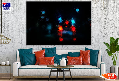 Blue Red Color Spots Digital Abstract Design Print 100% Australian Made
