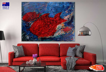 Red Fish Abstract Fine Arts Design Print 100% Australian Made