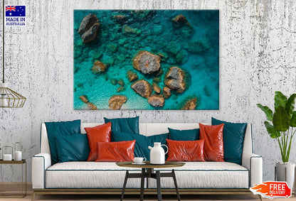 Rock & Sea Aerial View Photograph Greece Print 100% Australian Made