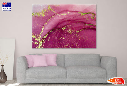 Pink & Gold Splash Fluid Abstract Design Print 100% Australian Made