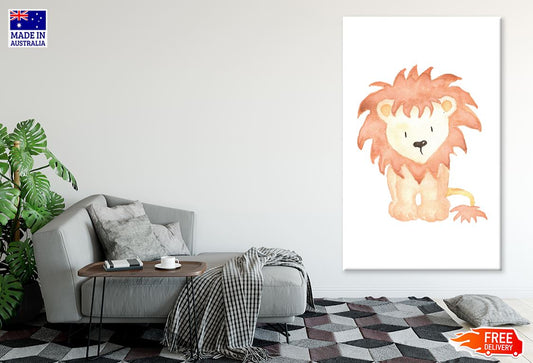 Lion Watercolor Painting Nursery & Kids Print 100% Australian Made