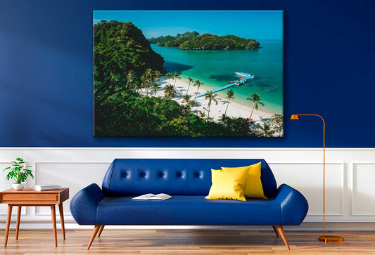 Bella Home Beach & Island Aerial View Print Canvas Ready to hang