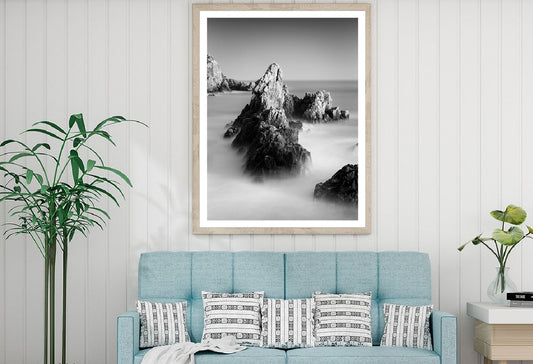 Rocky Beach B&W View Photograph Guernsey Home Decor Premium Quality Poster Print Choose Your Sizes