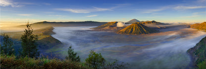 Panoramic Canvas Bromo Volcano & Sky Scenery Photograph High Quality 100% Australian Made Wall Canvas Print Ready to Hang