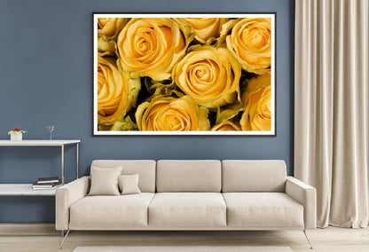 Yellow Roses Closeup View Photograph Home Decor Premium Quality Poster Print Choose Your Sizes