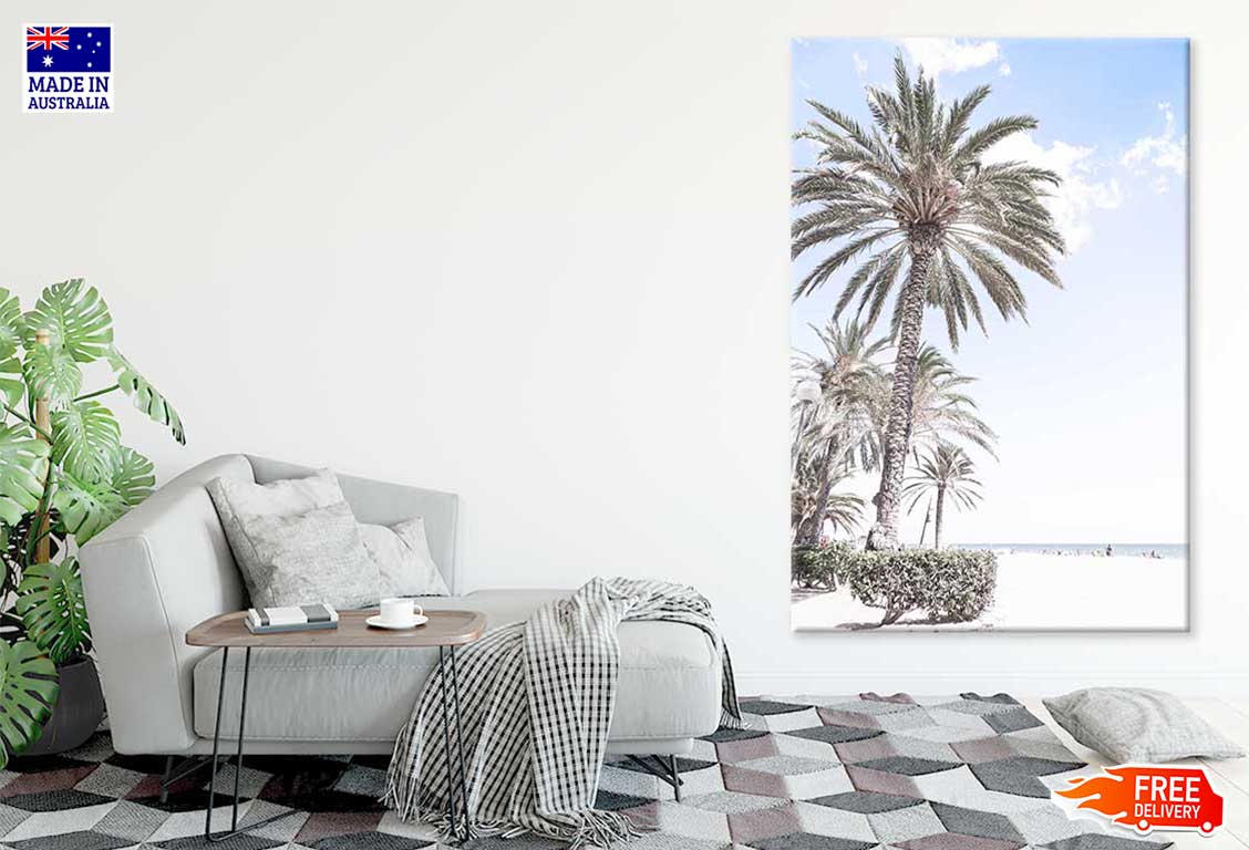 Palm Trees at Sea Shore Scenery Photograph Print 100% Australian Made