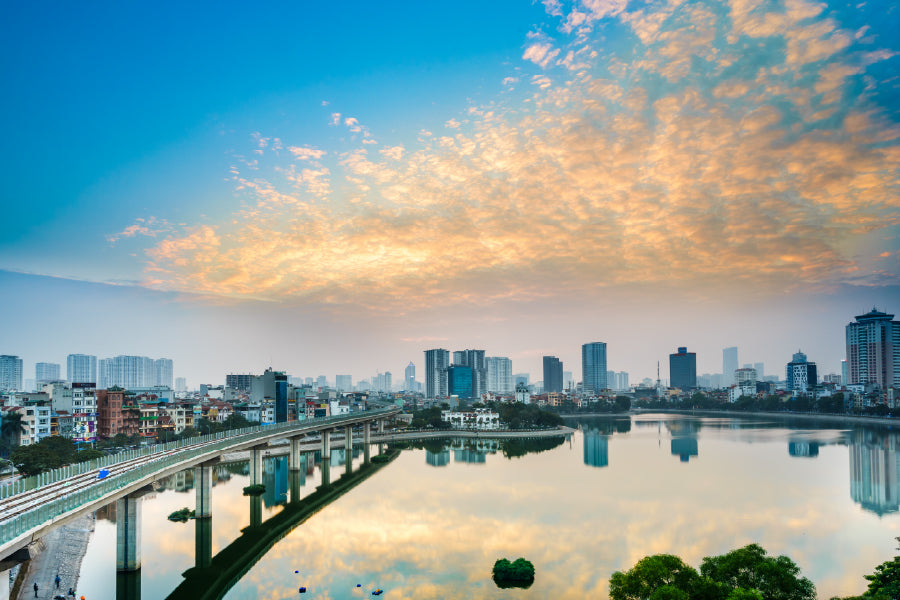 Hoang Cau Lake Hanoi Cityscape View Photograph Home Decor Premium Quality Poster Print Choose Your Sizes