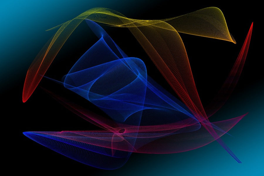 Green Blue & Pink Digital Abstract Design Print 100% Australian Made