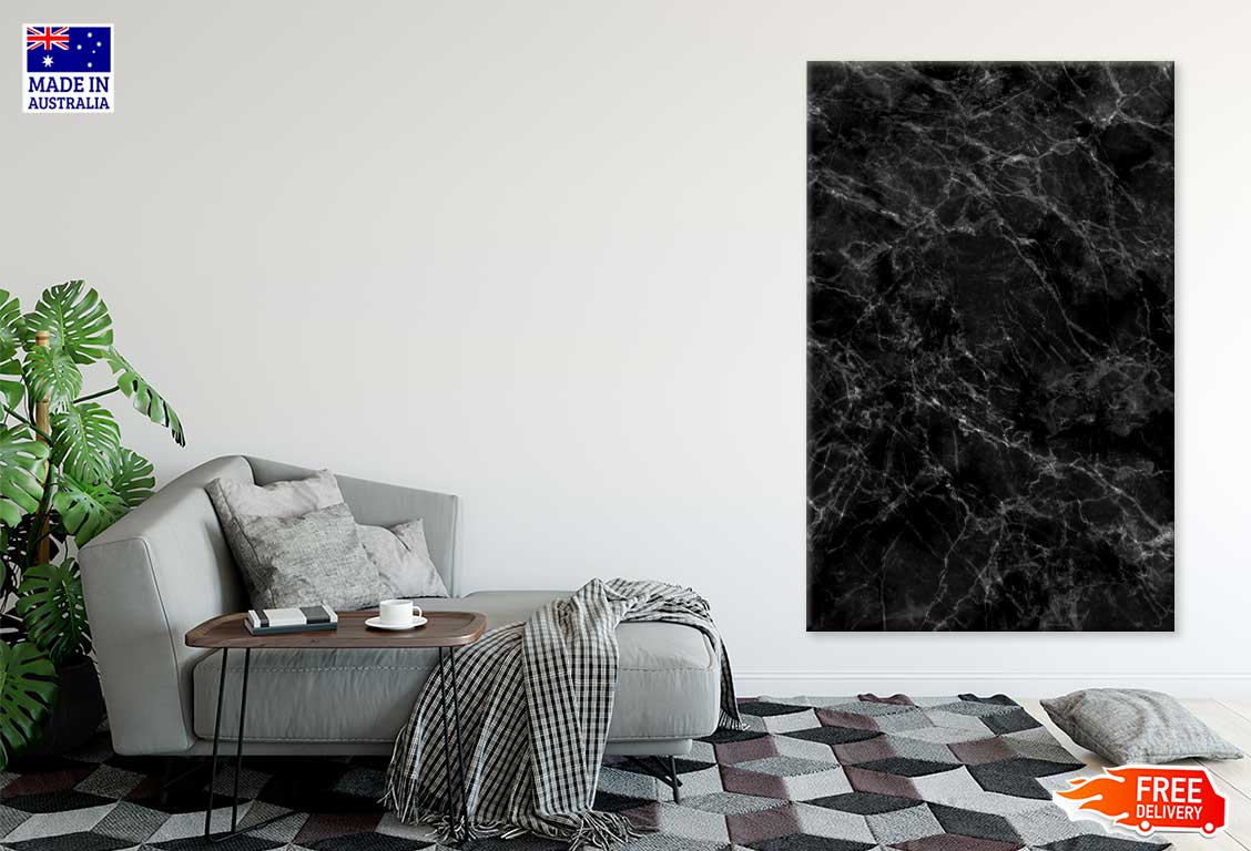 Black Marble Abstract B&W Design Print 100% Australian Made