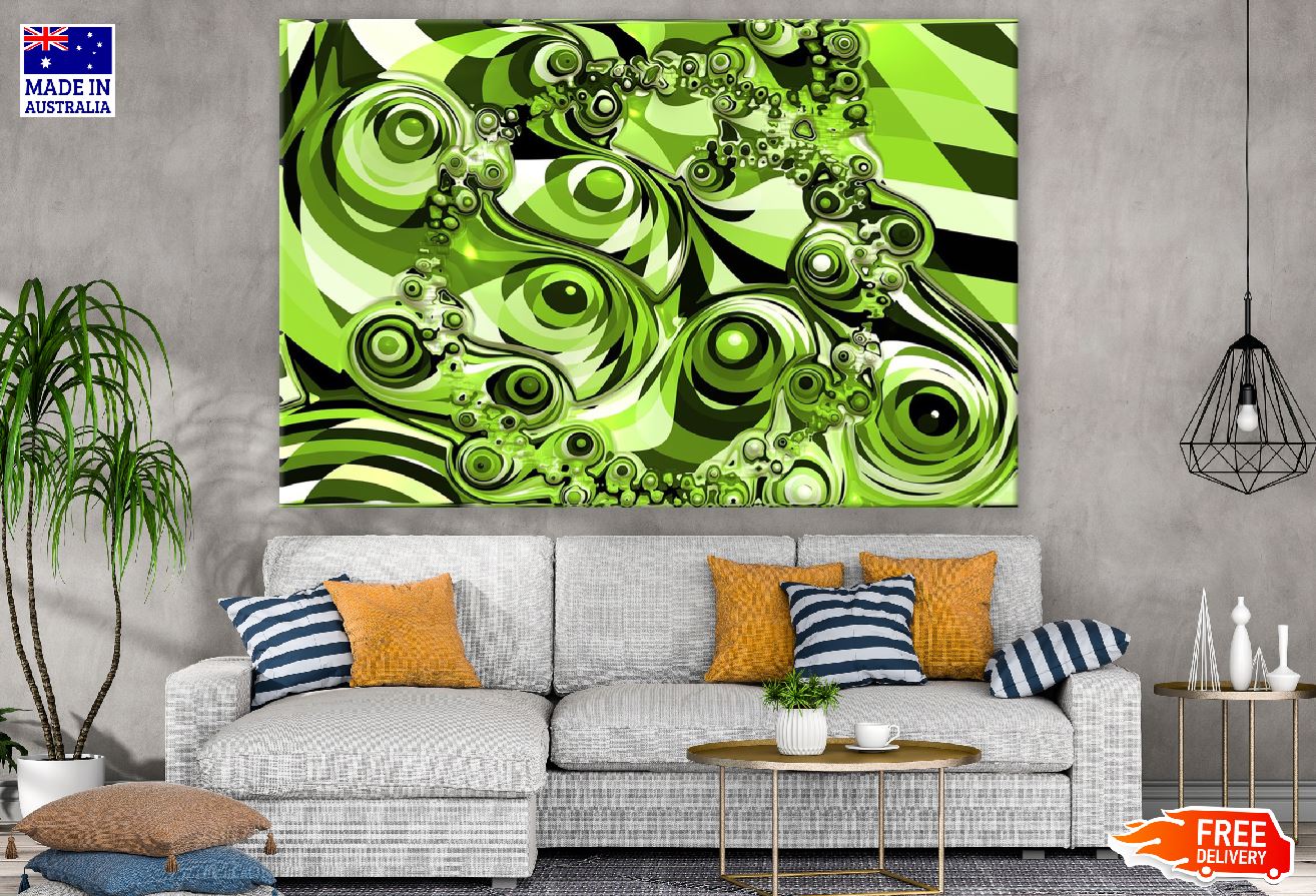 Green & Black 3D Abstract Design Print 100% Australian Made