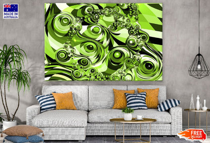 Green & Black 3D Abstract Design Print 100% Australian Made