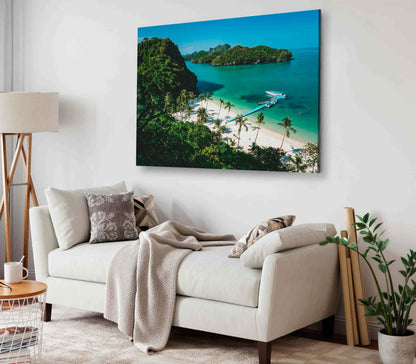 Bella Home Beach & Island Aerial View Print Canvas Ready to hang
