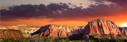 Panoramic Canvas Red Rocks Sunset Sky Scenery Photograph High Quality 100% Australian Made Wall Canvas Print Ready to Hang