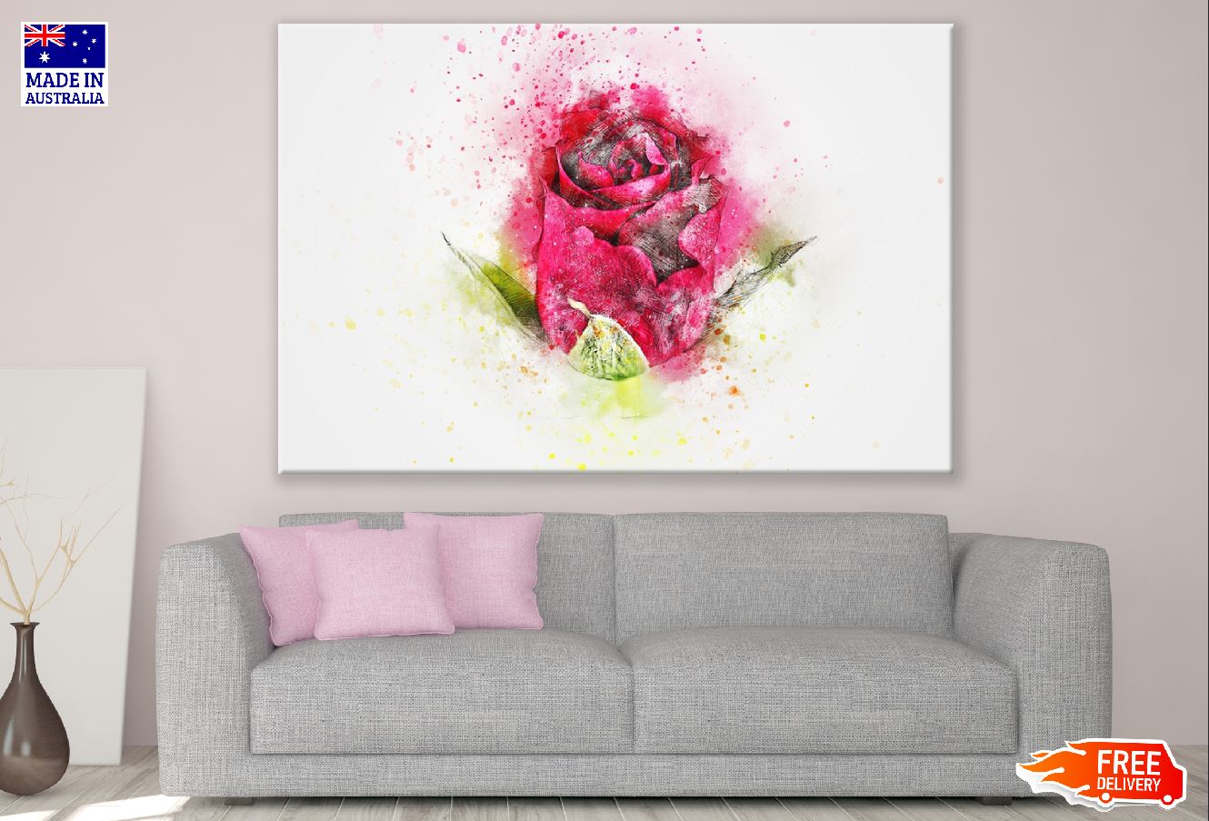 Rose Flower Abstract Design Print 100% Australian Made