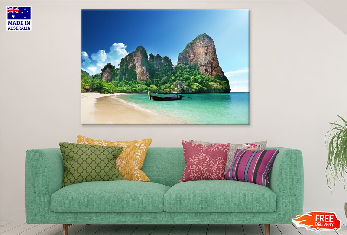 Railay Beach View Photograph in Krabi Thailand Print 100% Australian Made