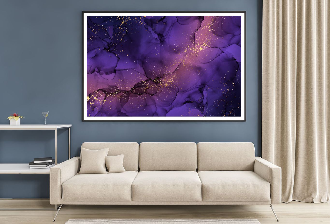 Pink Purple & Gold Drops Abstract Design Home Decor Premium Quality Poster Print Choose Your Sizes