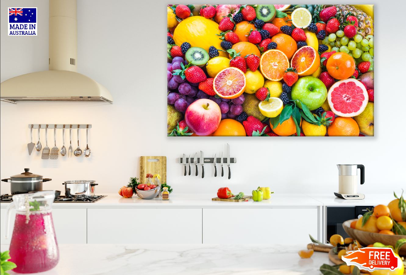 Fresh Colorful Fruits Closeup Photograph Print 100% Australian Made