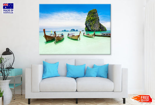 Longtale Boat at Beach Photograph Print 100% Australian Made