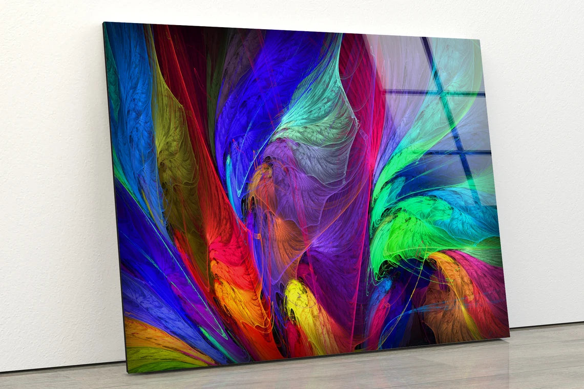 Colorful Abstract Fractal Design Acrylic Glass Print Tempered Glass Wall Art 100% Made in Australia Ready to Hang