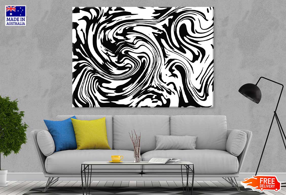 Abstract Warped Lines B&W Design Print 100% Australian Made