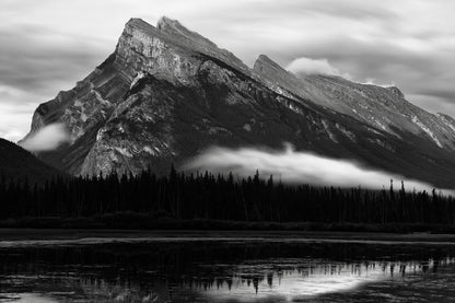 Mountain & Lake View B&W Photograph Print 100% Australian Made