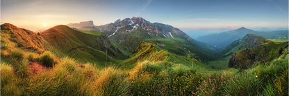 Panoramic Canvas Mountain Hill Sunset Scenery High Quality 100% Australian Made Wall Canvas Print Ready to Hang