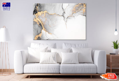 Black Gold Splash Marble Abstract Design Print 100% Australian Made