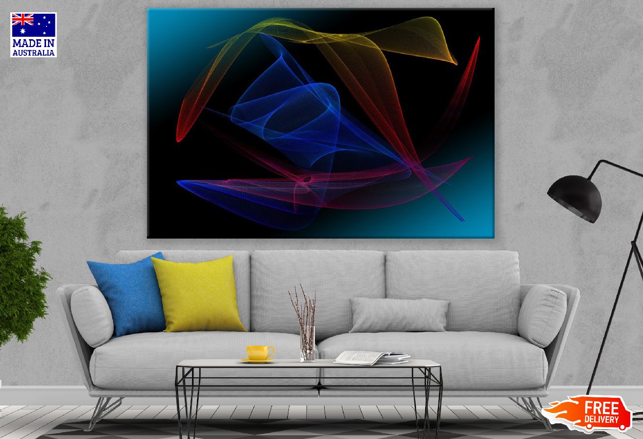 Green Blue & Pink Digital Abstract Design Print 100% Australian Made