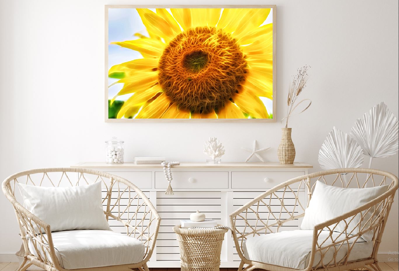 Sunflower Digital Art Design Home Decor Premium Quality Poster Print Choose Your Sizes