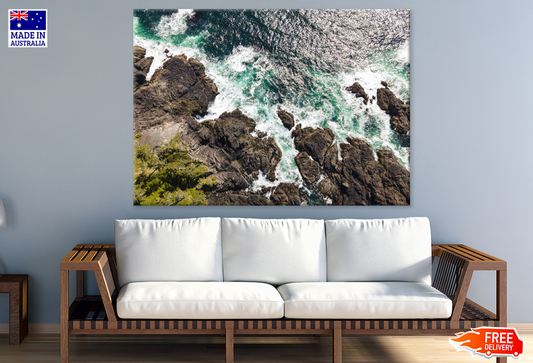 Sea & Mountain Aerial View Photograph Print 100% Australian Made