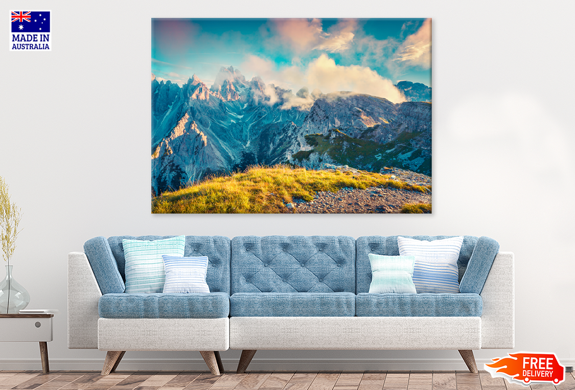 Mountain & Cloudy Sky Scenery Print 100% Australian Made