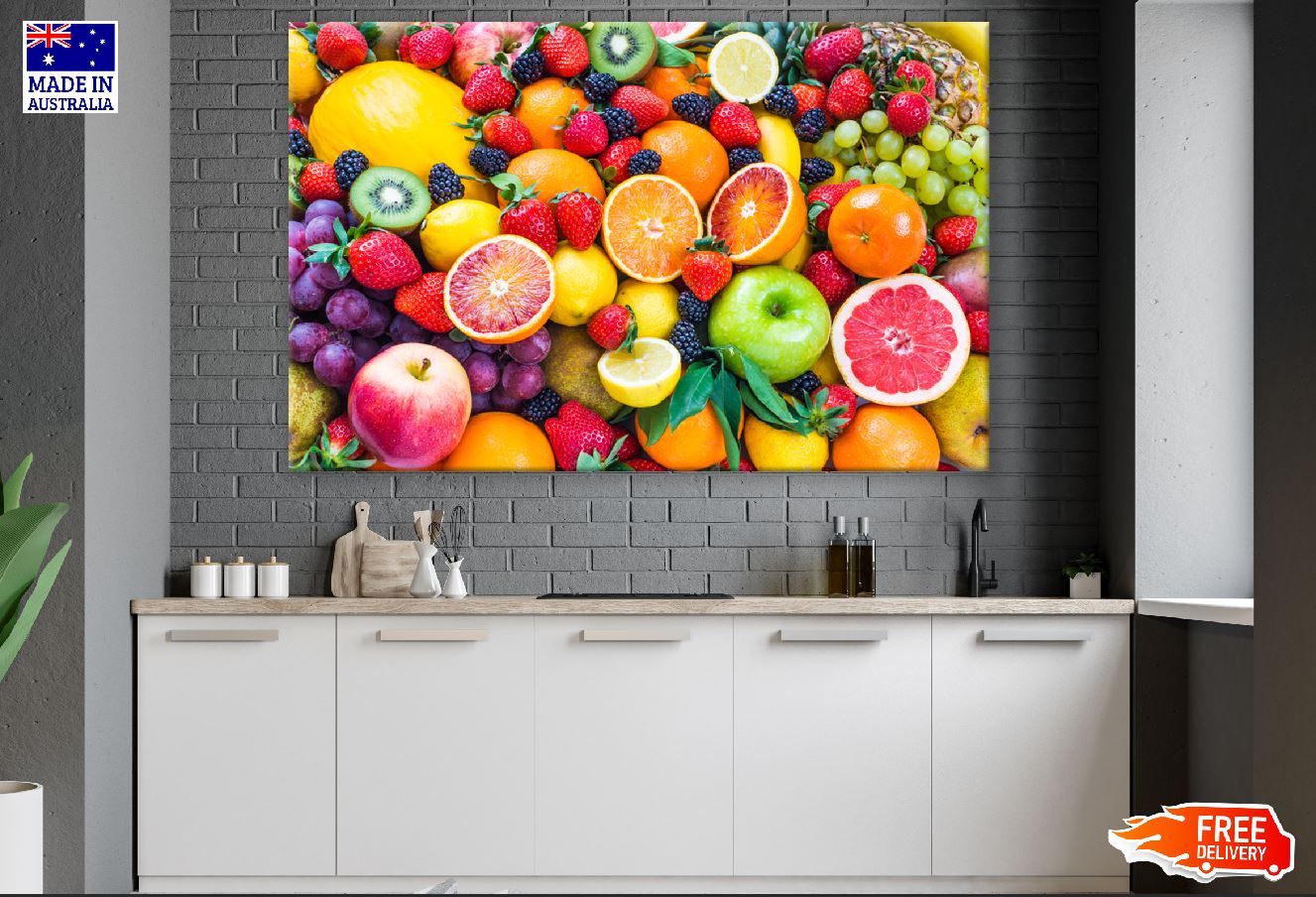 Fresh Colorful Fruits Closeup Photograph Print 100% Australian Made