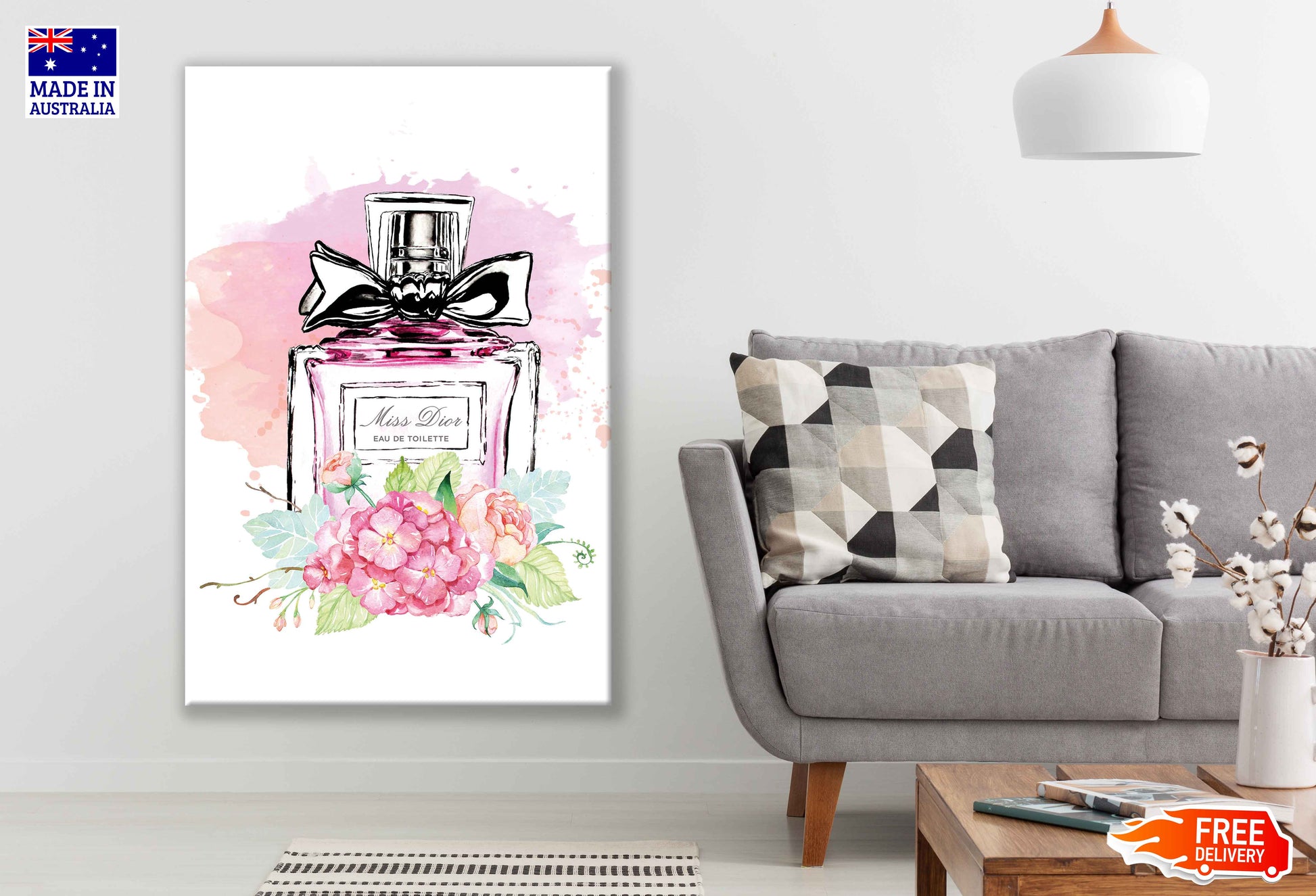 Perfume & Flowers Watercolor Painting Print 100% Australian Made