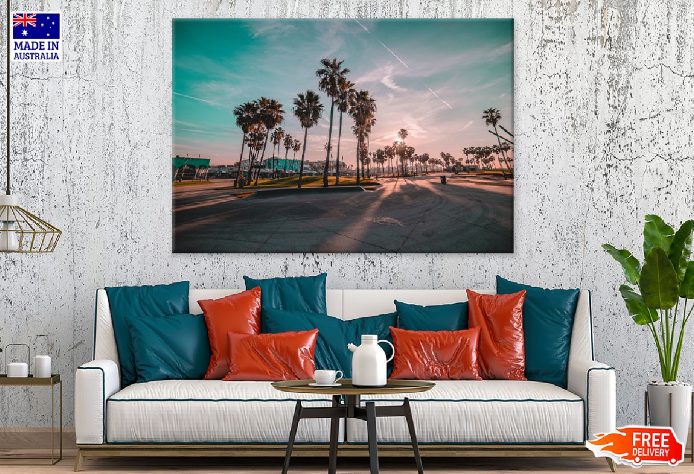 Palm Trees on Venice Sunrise View Photograph Print 100% Australian Made