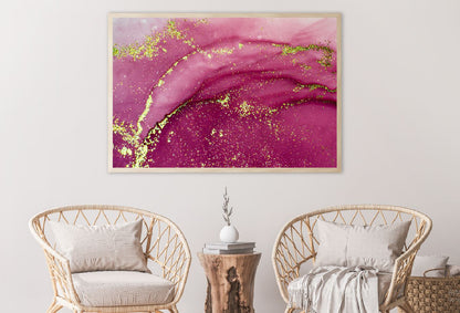Pink & Gold Splash Fluid Abstract Design Home Decor Premium Quality Poster Print Choose Your Sizes