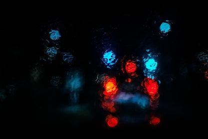 Blue Red Color Spots Digital Abstract Design Print 100% Australian Made