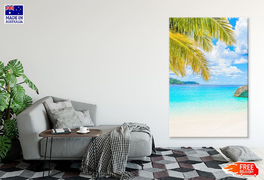 Palm Tree Leaves Near Beach View Photograph Print 100% Australian Made