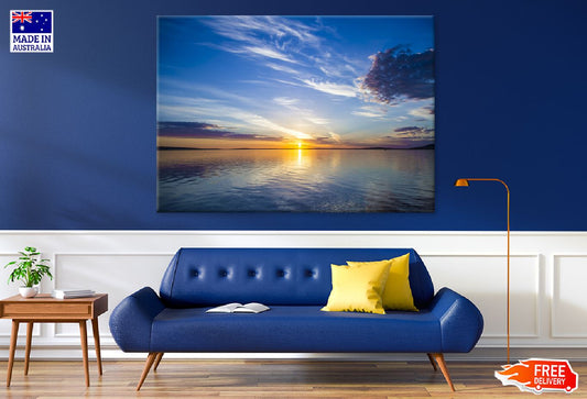 Sea with Sun Shine Blue Sky View Photograph Print 100% Australian Made