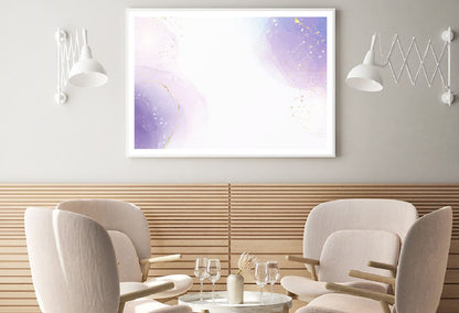 White Purple & Gold Abstract Design Home Decor Premium Quality Poster Print Choose Your Sizes